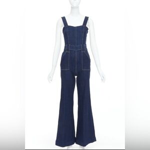 7 For All Mankind Dark Blue Denim Wide-Leg  bell bottoms Jumpsuit